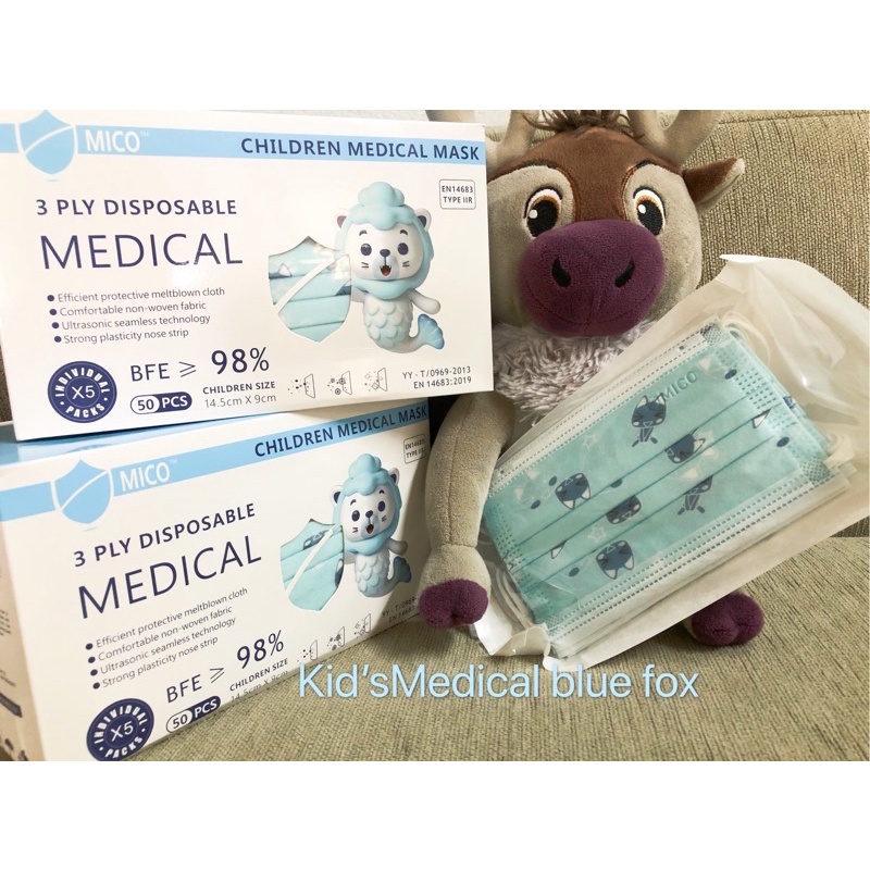[SG BRAND] MICO Kids Mask 3ply Medical Surgical Mask BFE>98% Disposable Face Mask 30pcs