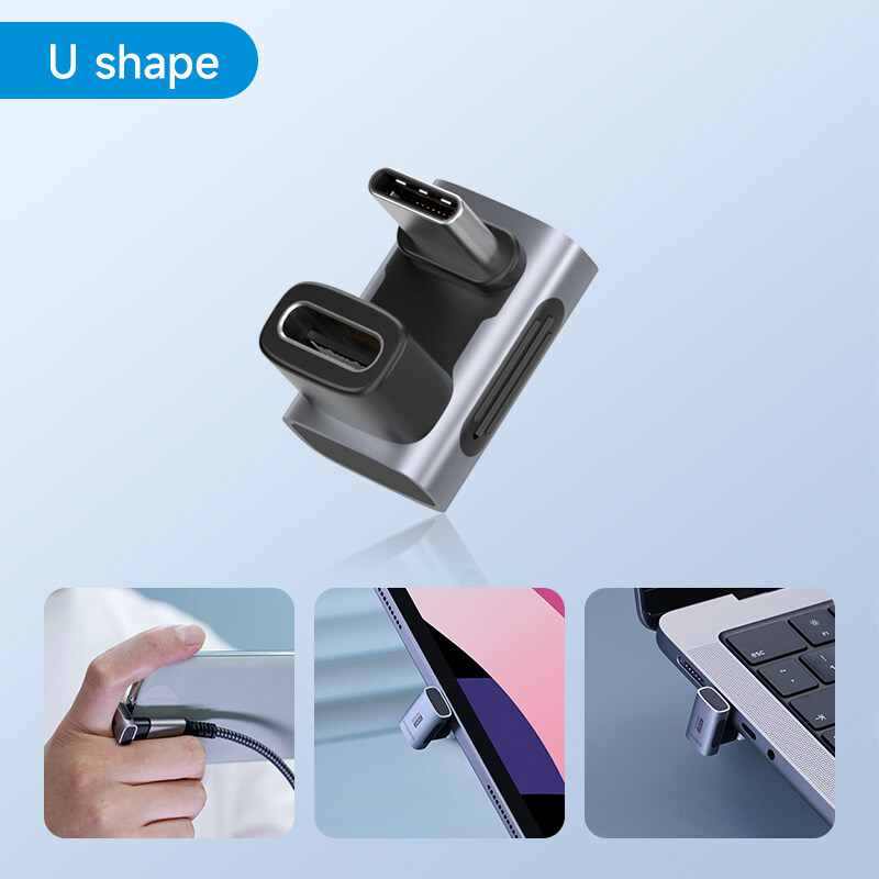 Hagibis 240W USB4 USB C to C Adapter 40Gbps 8K 60Hz 90 Degree Converter Right Angle USB C To Type C Fast Charging Converter USB C Data Adapter for Thunderbolt 4/3 Laptop MacBook Tablet Mobile Phone i