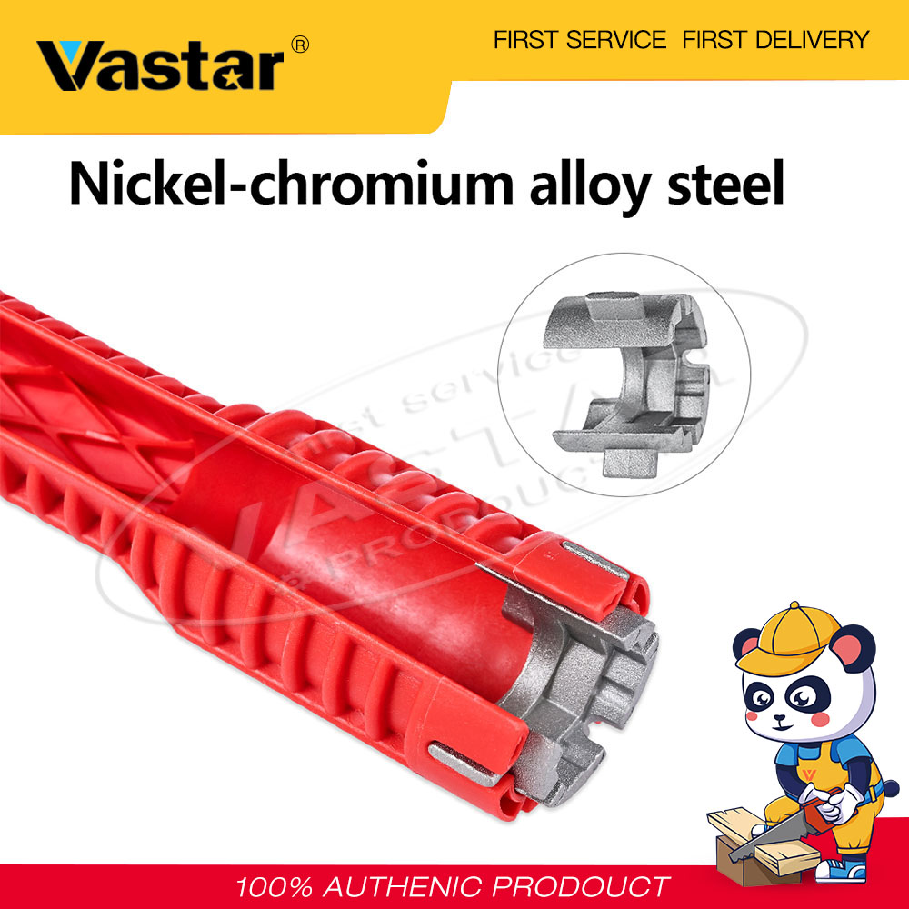 Vastar Red Double Multifunction Sink Basin Faucet Wrench Multifunctional sink bathroom wrench plumbing installation tool household water pipe faucet angle valve sink repair and removal