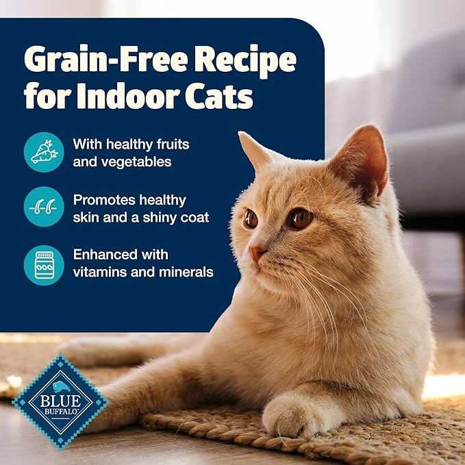 Blue Buffalo Freedom Grain Free Natural Adult Pate Wet Cat Food, Indoor Fish 5.5-oz cans (Pack of 24)