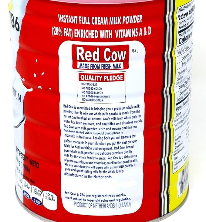 Red Cow Full Cream Milk Powder 900g, Made from Fresh Milk, Dutch Premium, Product of Netherlands