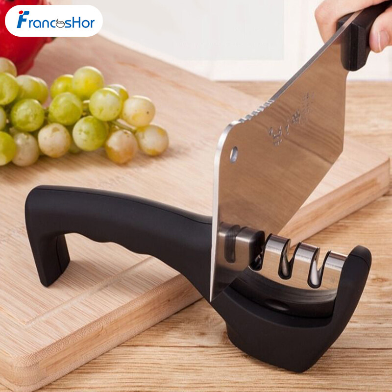 Frances 3 Stage Quickly knife sharpener artifact household multifunctional kitchen knife sharpening stone cutting edge manual knife sharperner