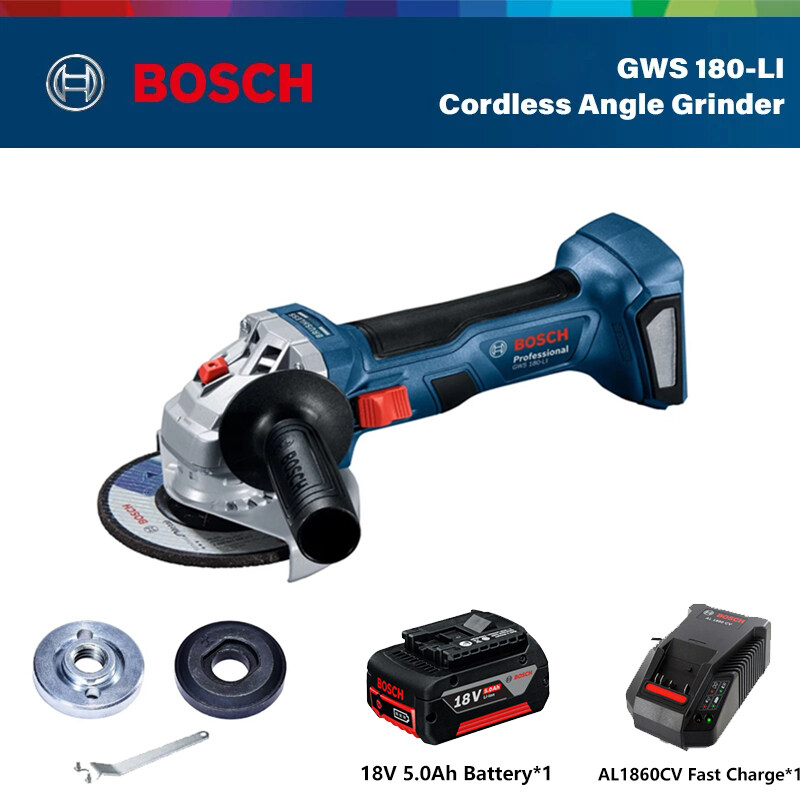 BOSCH Angle Grinder GWS 180-Li 18V Cordless Brushless Angle Grinder Cutting Polishing Machine
