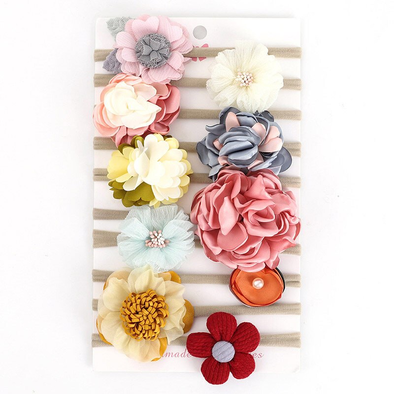 10 Pcs/Set Baby Headband Princess Bows Flower Elastic Girl Hairband Kids Photography Accessories Hair Accessories