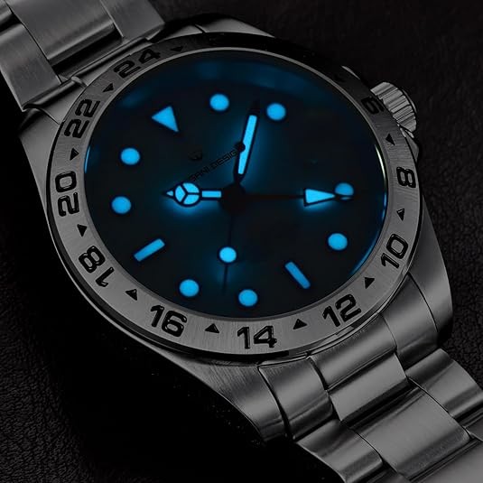CEYADG Pagani Design Watches for Men Automatic Mechanical GMT 42mm Sport Waterproof Stainless Steel Sapphire Glass Wrist Watch