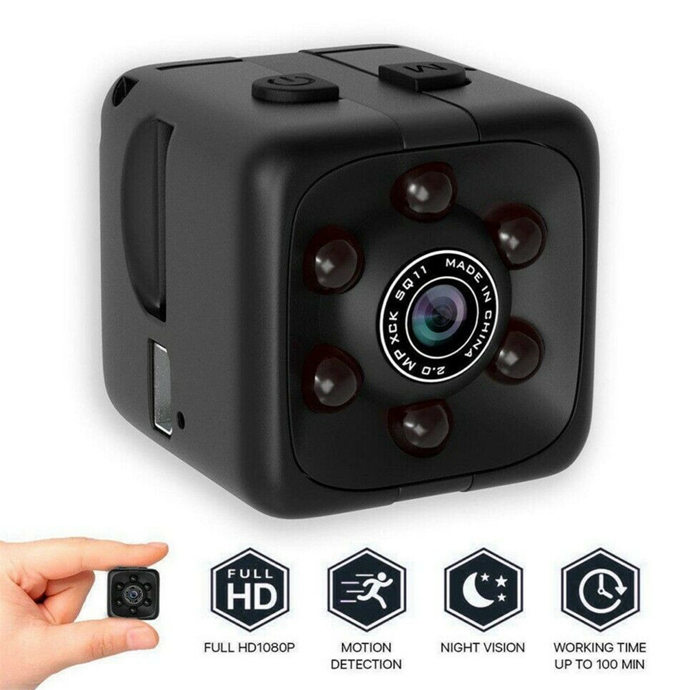 Original SQ11 Mini Spy Camera Hidden Sensor Night Vision Camera Sports DVR Mini Camera HD 720P Sports DV Video Small Video Camera Cam Connected to Mobile Phone Spycamera for Bathroom Mini Wireless CC