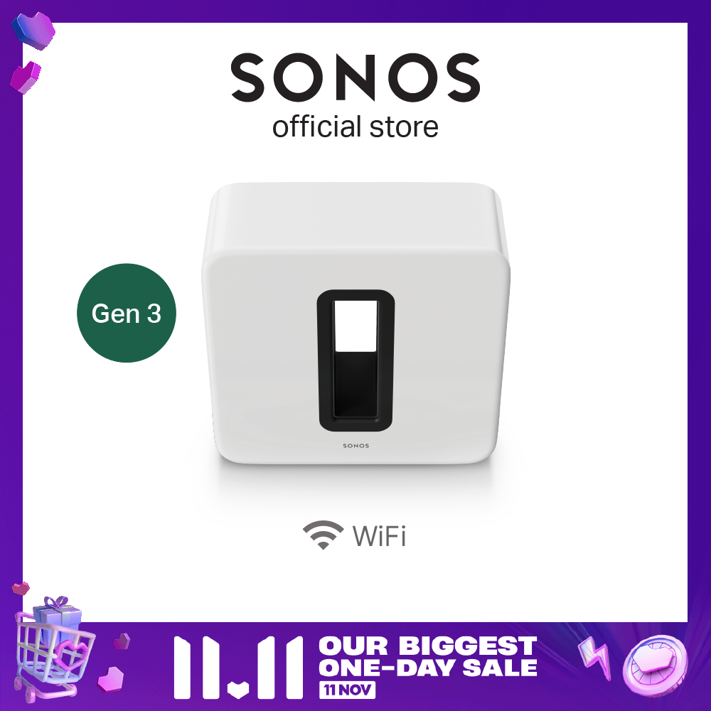 Sonos Sub Gen 3 Wireless Subwoofer - best paired with Sonos Beam and Arc