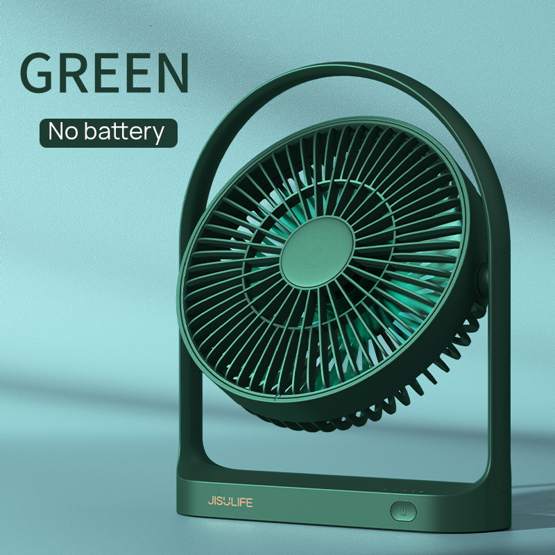JISULIFE Upgraded desktop fan Rechargeable desk fan wireless fan 4000mAH table fan with 4 gear wind speed, 270 degree rotatable fan portable fan compact and exquisite fan produce natural wind
