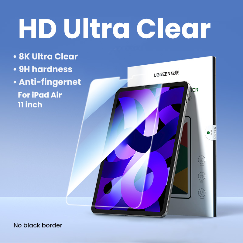 UGREEN Screen Protector Borderless Ultra Clear Tempered Film for iPad Air 12.9inch 11inch 2024 2022 20212020 2018 iPad Pro 11inch with Film Applicator 1 Piece