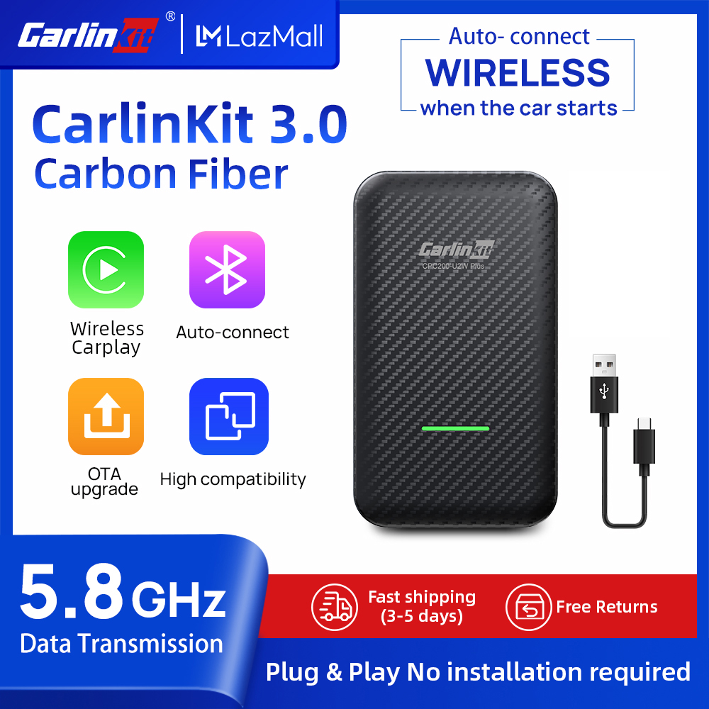CarlinKit 3.0 Wired CarPlay to Wireless Apple CarPlay Adapter For Cars with Original Head Unit Plug& Play USB 2022 New Wireless Accessories 5Ghz WiFi Auto Connect Apple CarPlay Dongle without Delay S