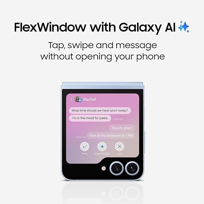 Samsung Galaxy Z Flip6, 256GB Unlocked Android Smartphone, FlexCam, Photo Assist, Camera Mode, Live Translator, Foldable Design, Pocket-Sized, 2024, 1-Year U.S. Warranty, Shadow Silver