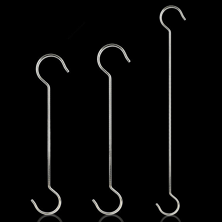 Buy 2 Get 1 Extra Thick Stainless Steel S Hook S-Shaped Hook Kitchen S Curved Clothing Lengthened S Hook Long Rod Long Handle Hook