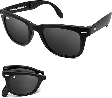 Classic Folding Sunglasses with Polarized UV400 UVA and UVB Protection for Unisex and Men