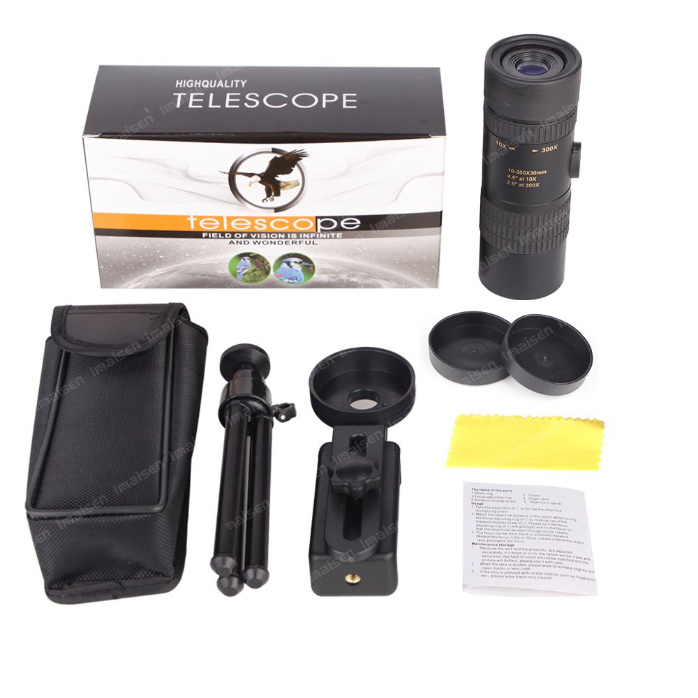 vivi lifestyle [Military Grade] Monocular Telescope 10-300x40 (send Tripod + Photo Clip)