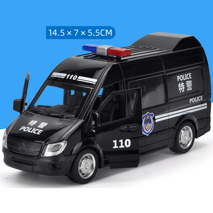 Meettoy Children's Alloy Emergency Ambulance Toy With Sound And Light Pull Back Can Open The Door Cars for Baby Boys Girls Birthday Christmas Gifts