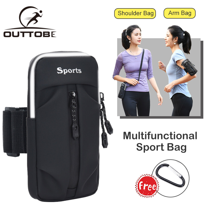 Outtobe Sports Armbands Fitness Reflective Arm Bag Pouch Sport Bag Running Arm Bag Waterproof Mobile Phone Bag Waist Bag Shoulder Bag Outdoor Sport Wrist Exercise Workout Running Crossbody Pouch Bag