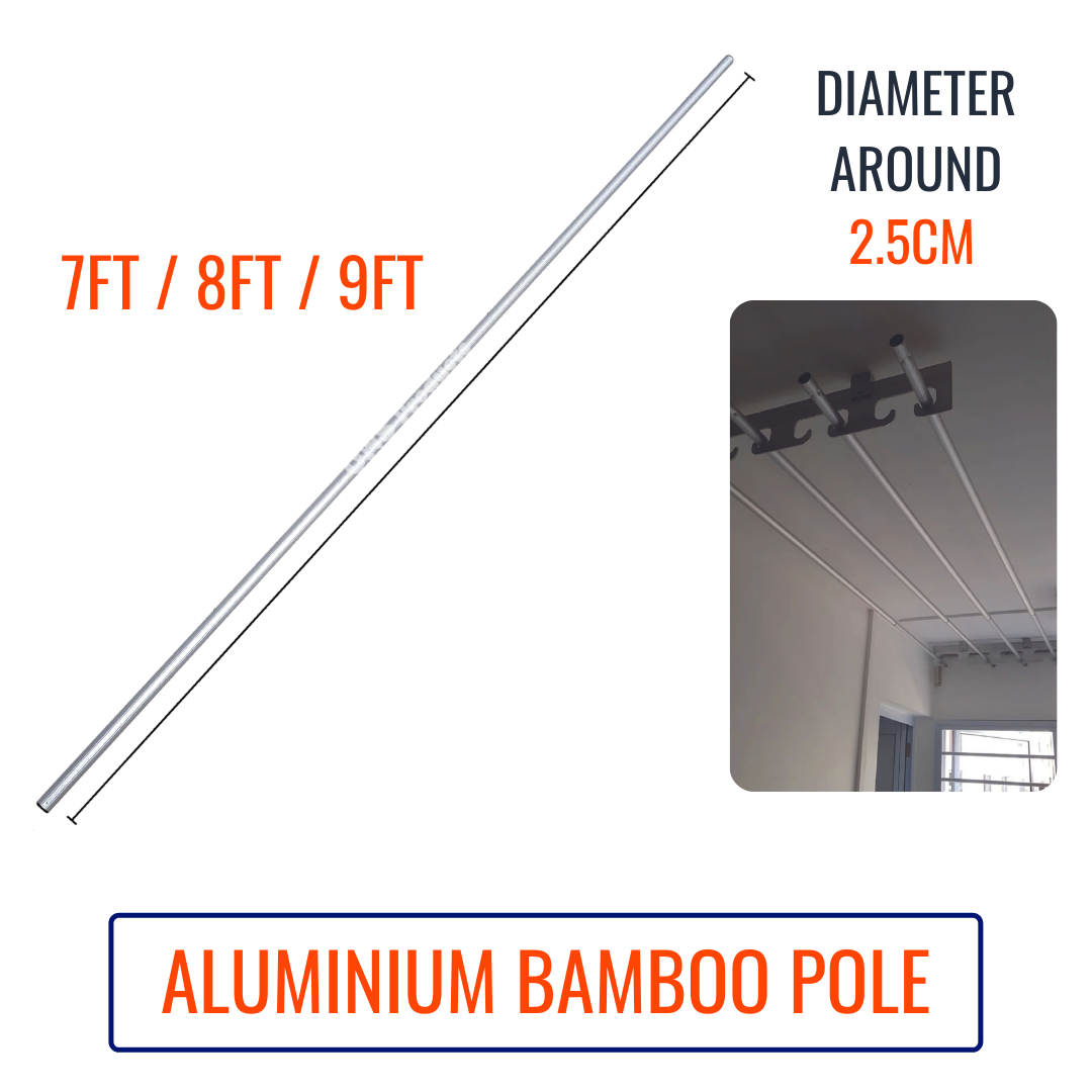 [BUNDLE SALES] ONS Aluminum Laundry Pole / Aluminium Pole 7FT / 8 FT / 9FT