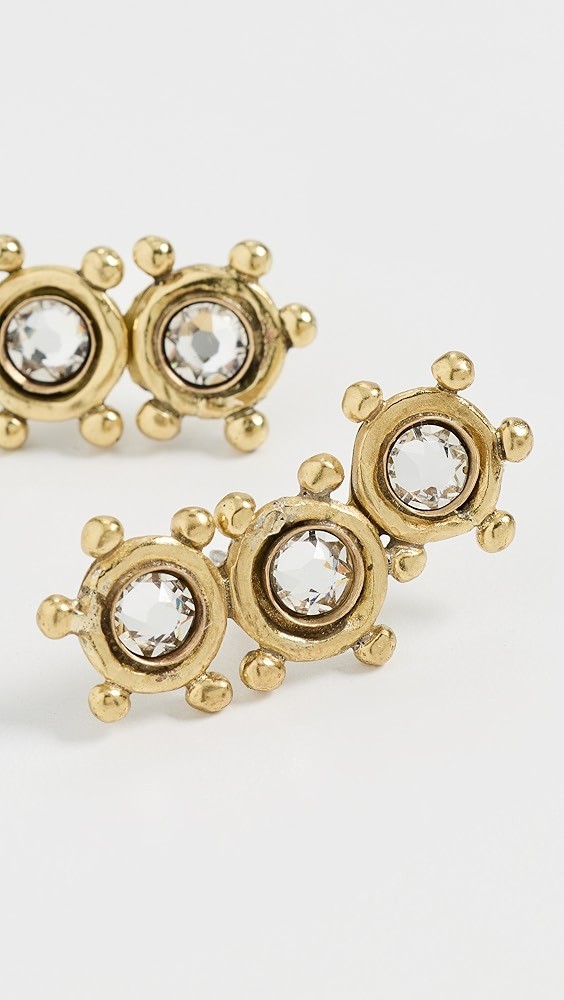 Kavi Crystal Mix Stud Climber Earrings