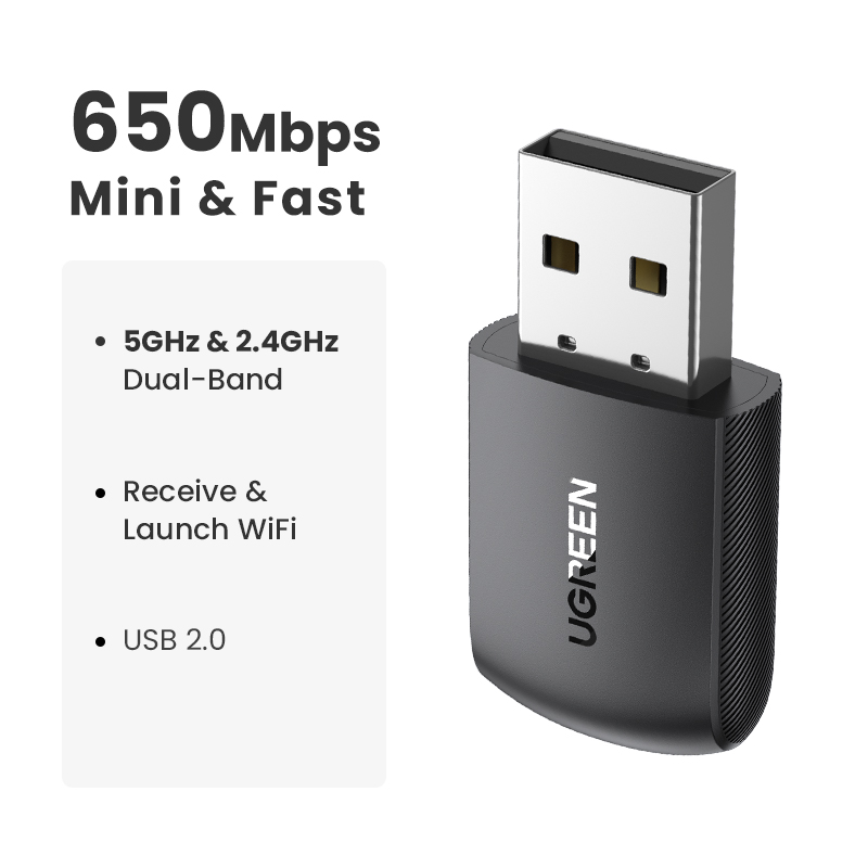 UGREEN 2.4G & 5G Wifi Wireless Adapter 1300Mbps 650Mbps USB WiFi Netowrk Card for PC Computer USB WiFi Adapter USB Ethernet WiFi
