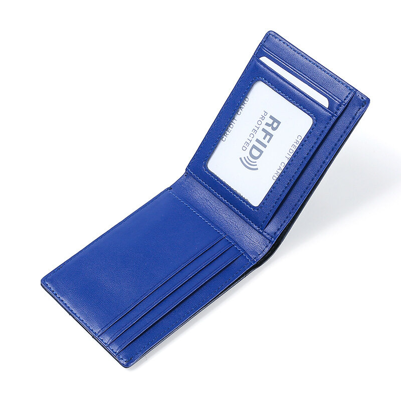 Men Slim Smart Wallet Purse Mini Genuine Leather Money Bag Rfid Bank Bills Credit Card Holder Business Minimalist Wallet