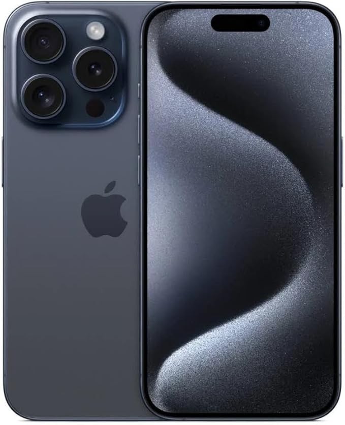 Apple iPhone 15 Pro, 128GB, Blue Titanium - Boost Mobile (Renewed)