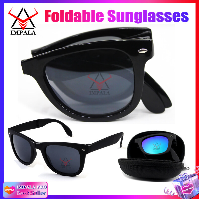IMPALA QT116X Fashion Foldable Sunglasses for Men and Women UV Protection Anti Glare HD Lens Sun Glasses Men's Sunglasses Women's Sunglasses Sports Eyewear with Mini box