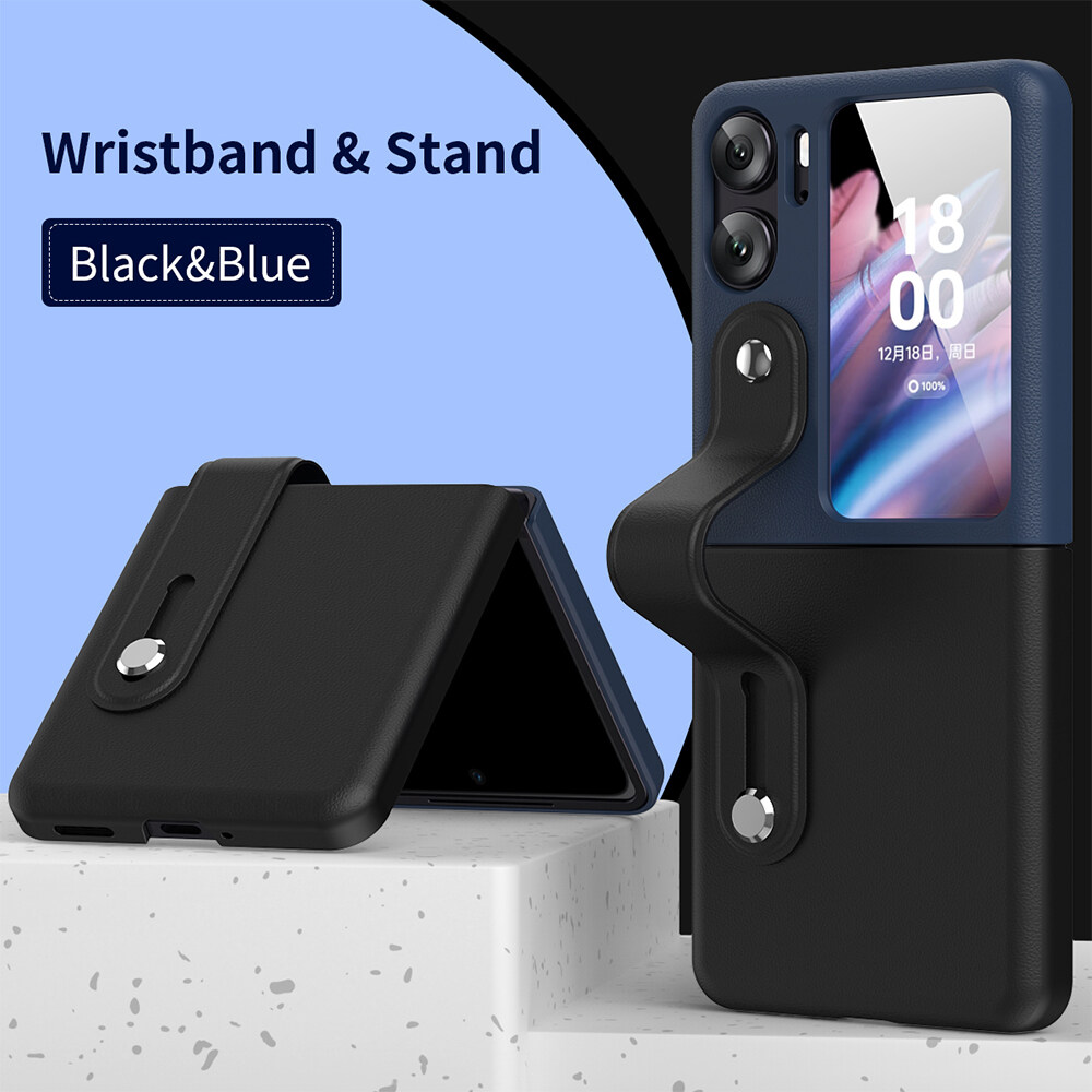 SGP Hybrid For OPPO FIND N2 FLIP n2flip Leather Wristband Case Color Contrast Shockproof Case Bracket Shockproof Protection Cover