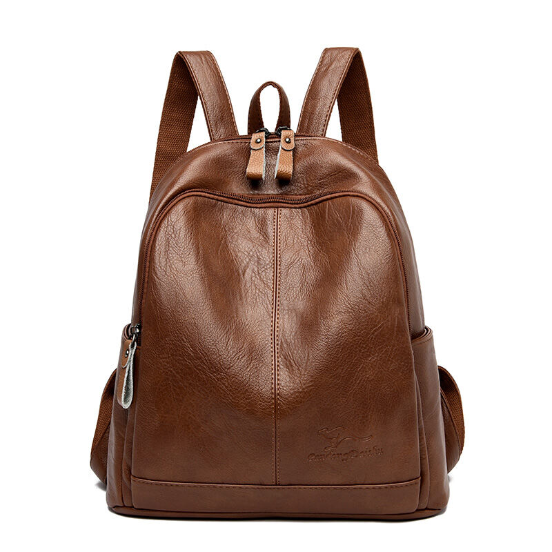 Sheepskin Women's Backpack 2022 Genuine Leather Mummy Bag Fashion Korean Style Versatile Multi-Functional Soft Leather Large Capacity Women's Backpack