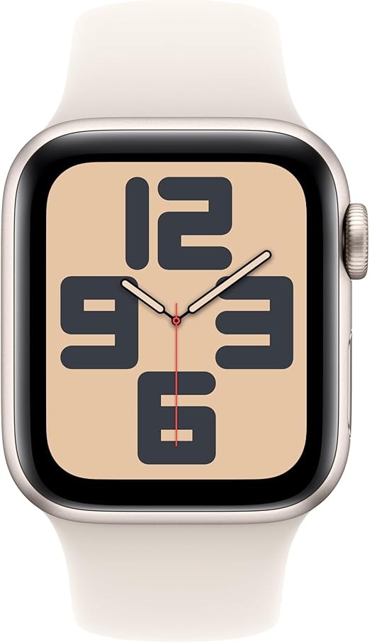 Apple Watch SE (2nd Gen) [GPS 40mm] Smartwatch with Starlight Aluminum Case with Starlight Sport Band S/M. Fitness & Sleep Tracker, Crash Detection, Heart Rate Monitor