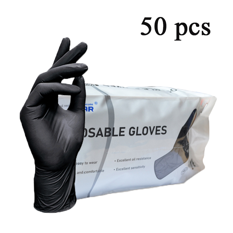 GMG 4.5g black disposable nitrile gloves good grip excellent protection Non-slip Safety Work Gloves Kitchen Garden Mechanics Gloves comfortable gloves