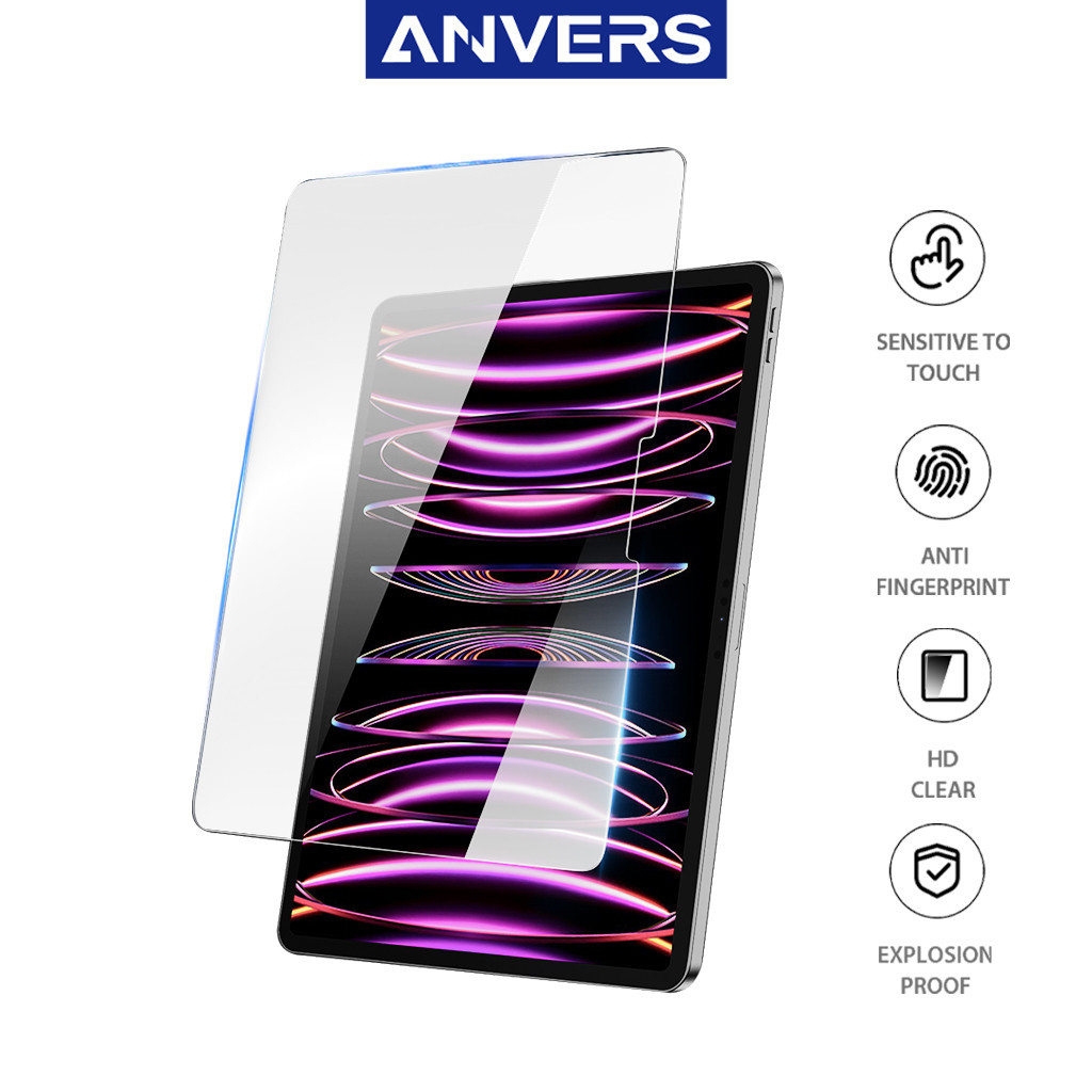Anvers 2024 iPad 9H Tempered Glass Screen Protector for IPad Pro 13", Pro 11", Air 13", Air 6 11" -Anti-fingerprint